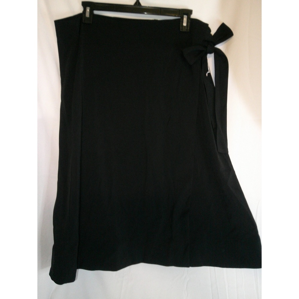 Worthington Black Skirt Womens XL Side Tie Career‎ Casual Knee Length